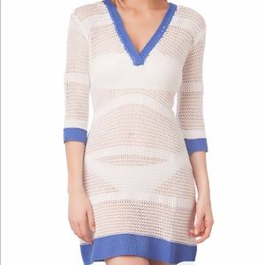 Tommy Bahama White Hooded Knit Cover-up Dress